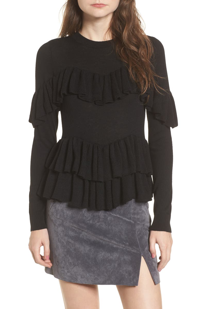 BP. Double Ruffle Sweater, Main, color, 
