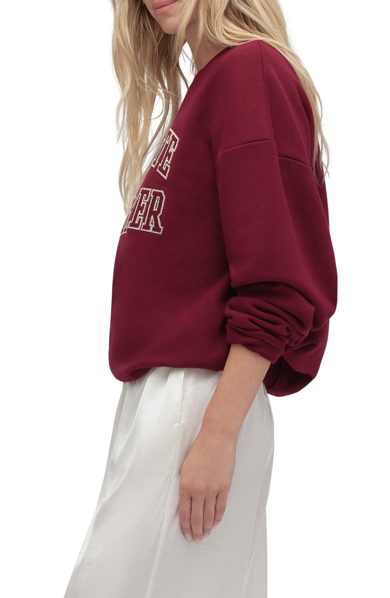 Favorite Daughter The Collegiate Embroidered Graphic Sweatshirt, Alternate, color, Vino/ Velvet Stone