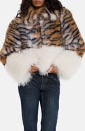 JADED LONDON Tiger Stripe Faux Fur Jacket