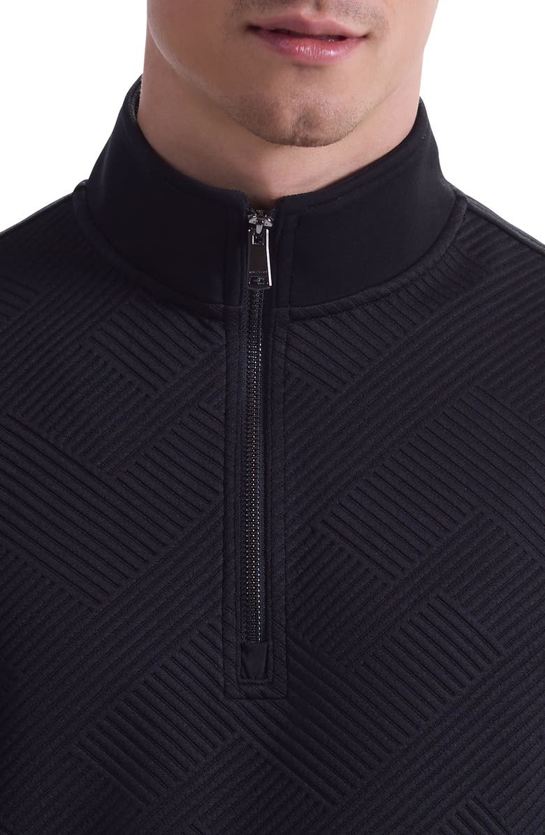 Bugatchi Soft Touch Quarter Zip, Alternate, color, Black
