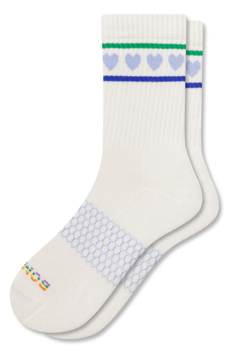Bombas Pride Heart Crew Socks, Alternate, color, Heart Stripe