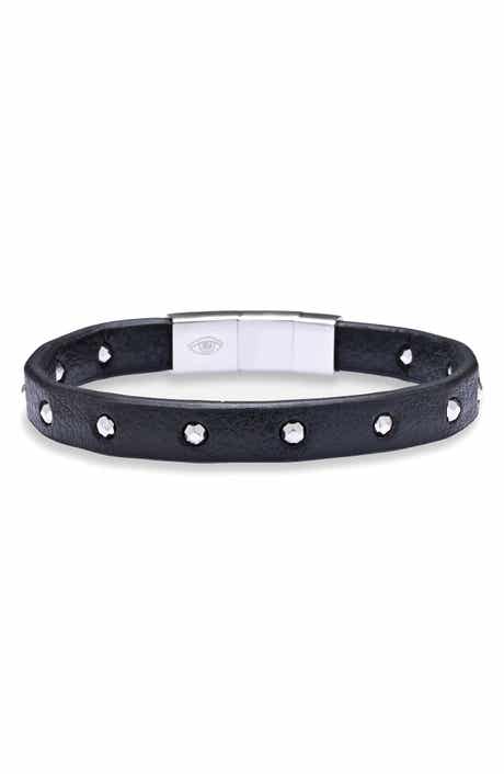 EYE CANDY LOS ANGELES Men's Midnight Studded Leather Bracelet