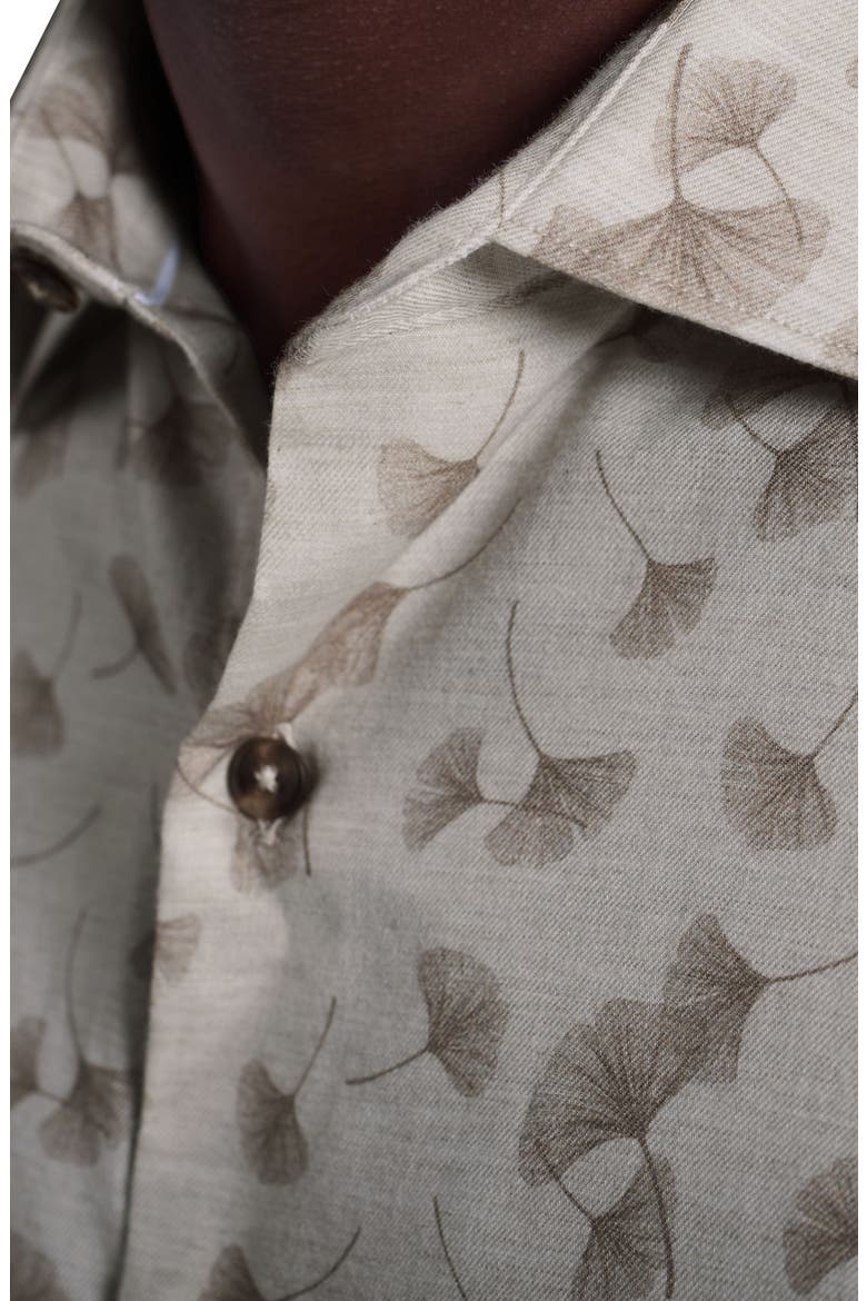 Axel Shaped Fit Floral Button-Up Shirt, Alternate, color, SAND