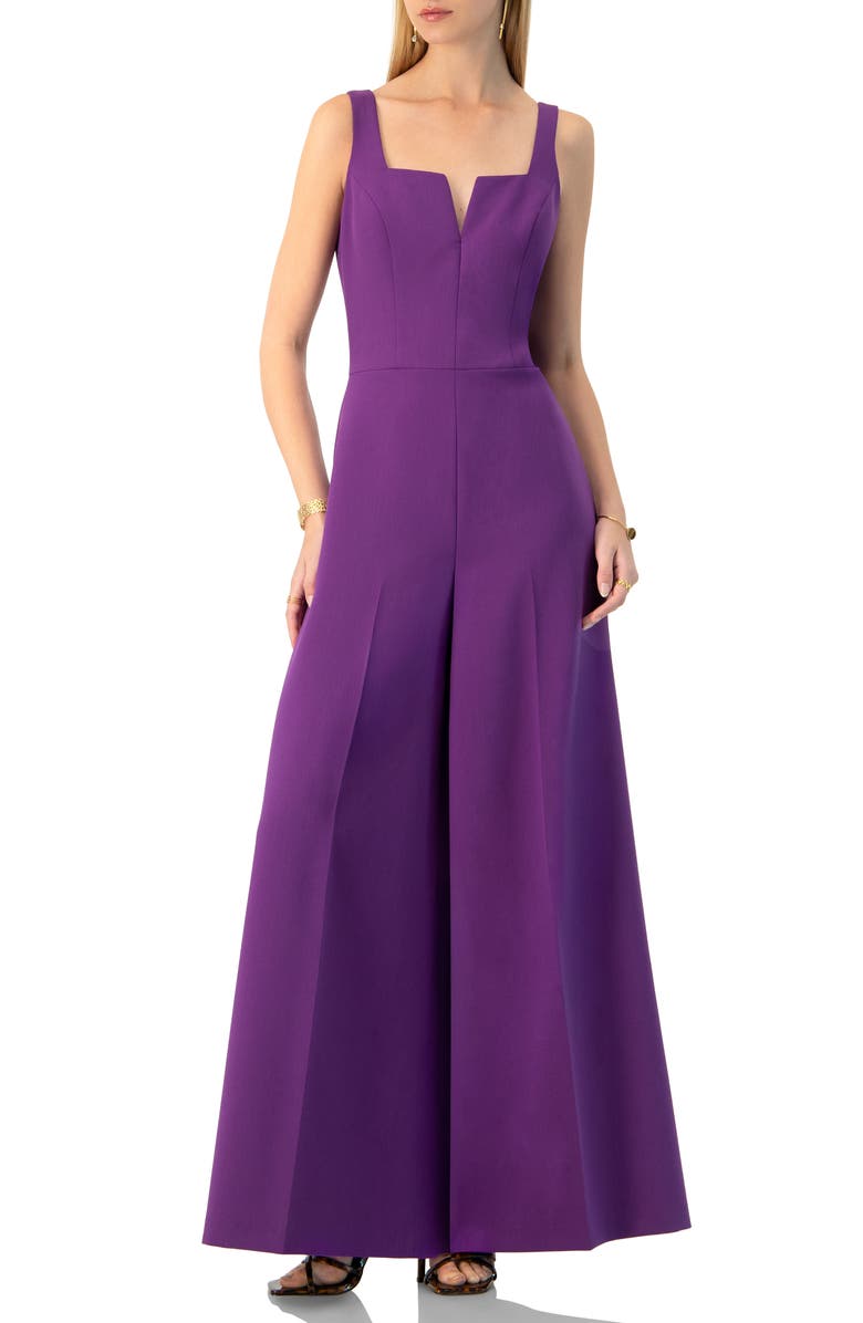 IVONNE Wide-Leg Jumpsuit with Classic Strap and Squared Neck, Main, color, Purple
