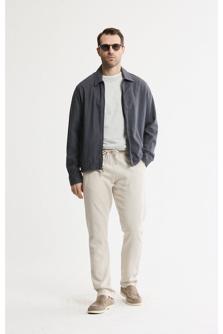 Linen Blend Zip Up Jacket, Alternate, color, Asphalt