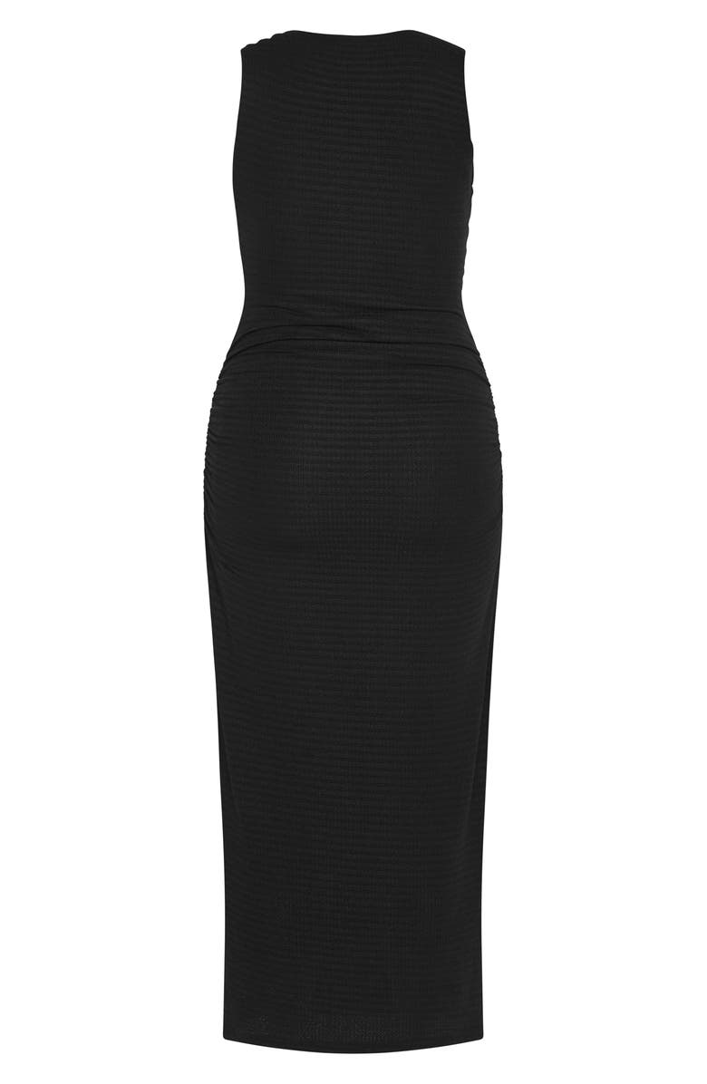 City Chic Zilla Ruched Sleeveless Maxi Dress, Alternate, color, Black