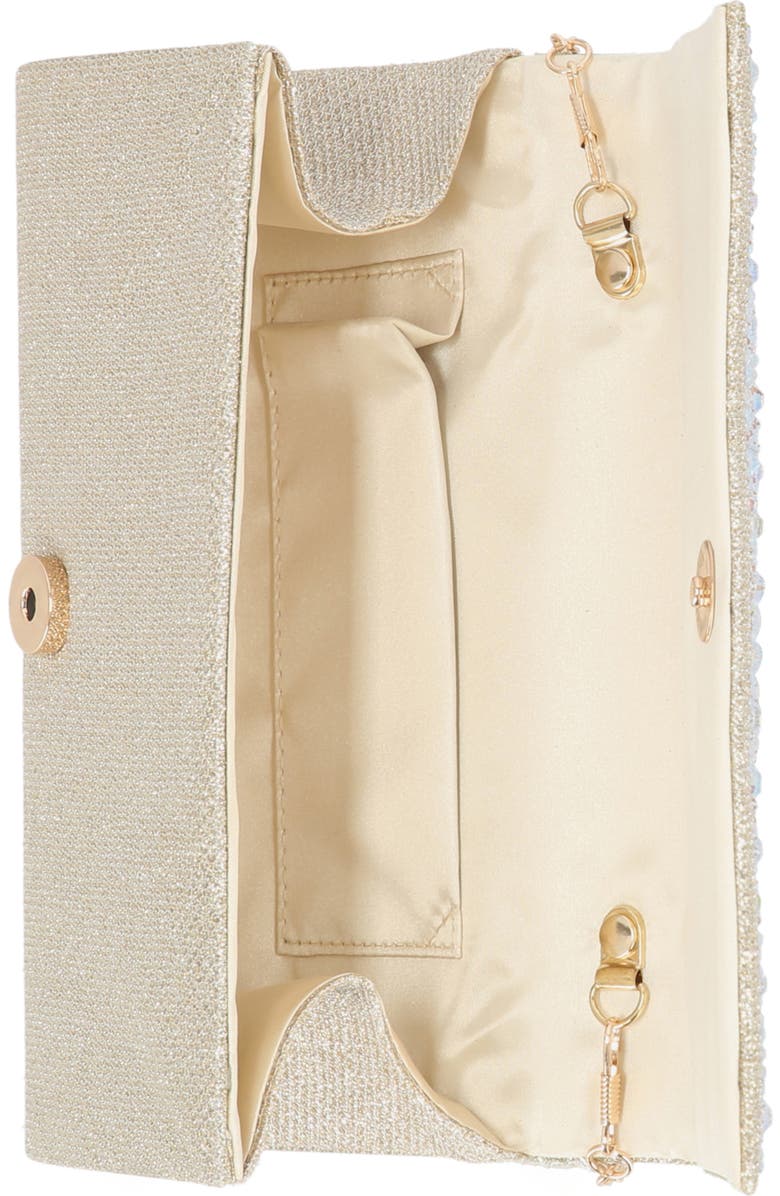 Jessica McClintock Waverly Crystal Embellished Clutch, Alternate, color, Champagne