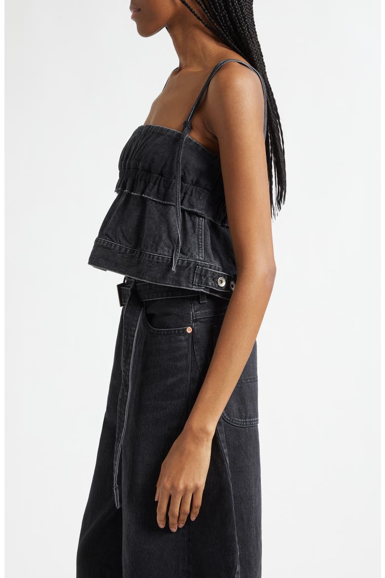 Crop Denim Camisole, Alternate, color, BLACK