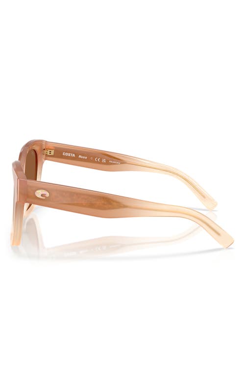 Costa Del Mar Nusa 54mm Square Sunglasses In Sandbar/copper Silver 580g