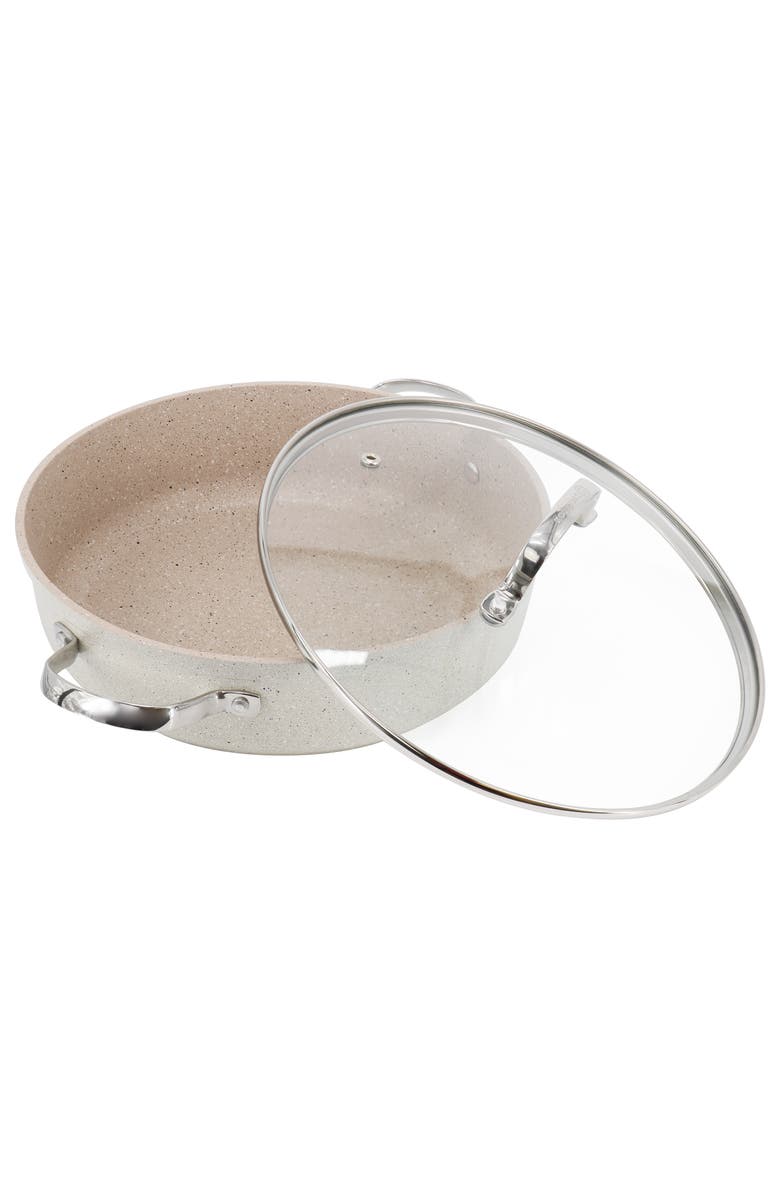 Korkmaz Granita 3.5 Liter Aluminum Nonstick Low Casserole, Alternate, color, Beige