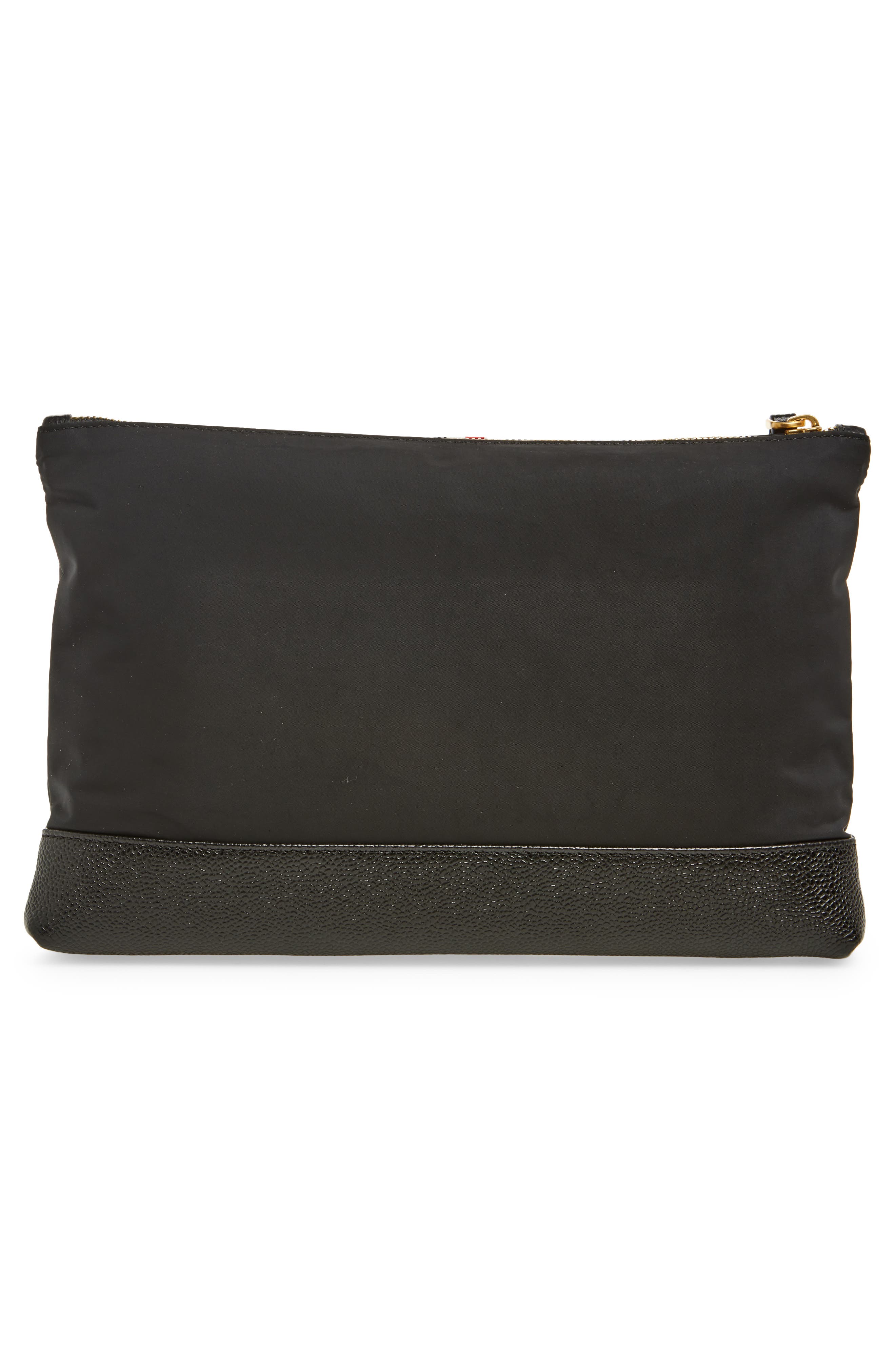 Thom Browne Large Twill Zip Pouch, Alternate, color, 