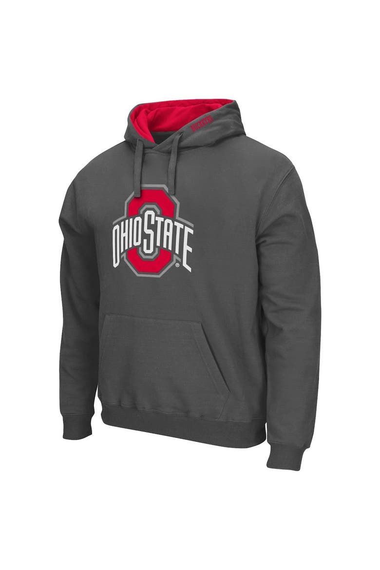 Men's Colosseum Charcoal Ohio State Buckeyes Arch & Logo 3.0 Pullover Hoodie, Alternate, color, Charcoal
