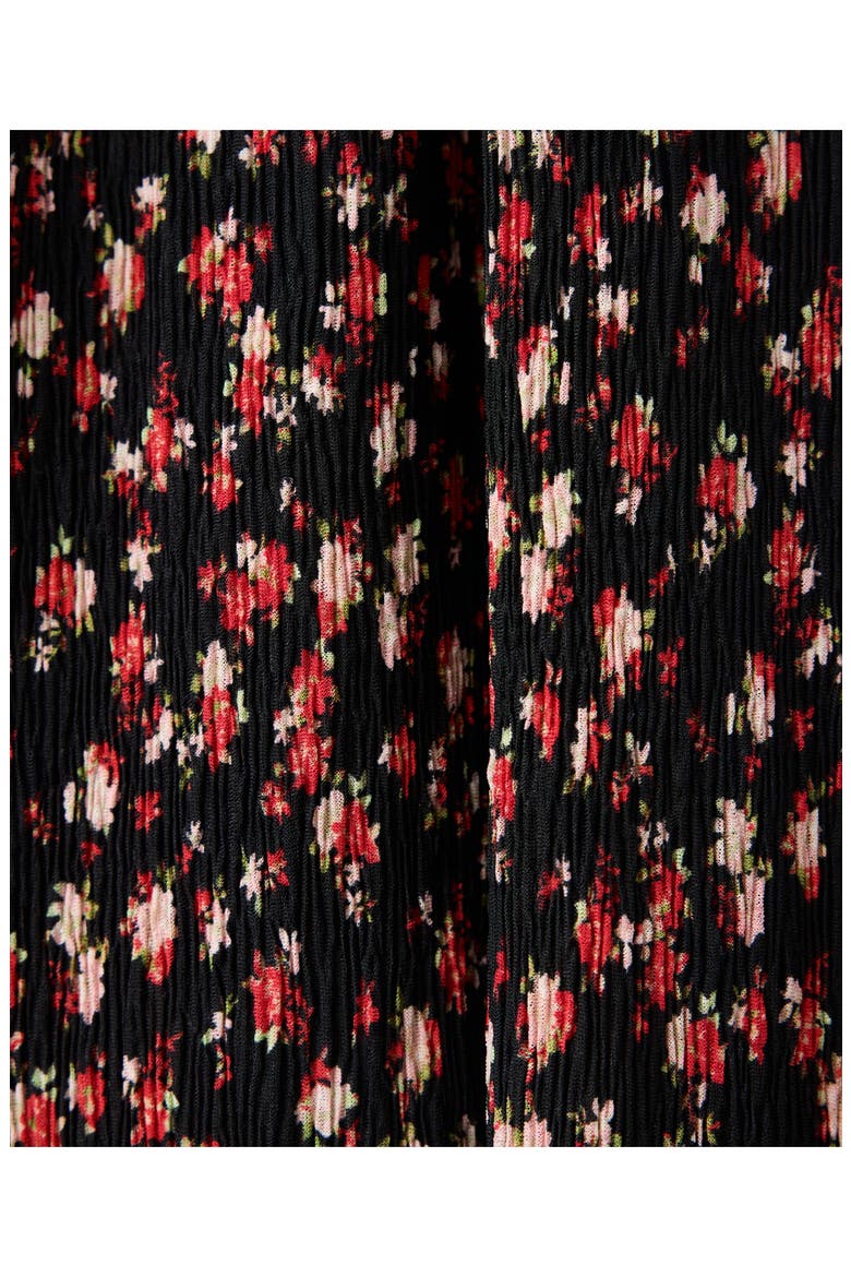 Floral Print Long Sleeve Maxi Dress, Alternate, color, BLACK