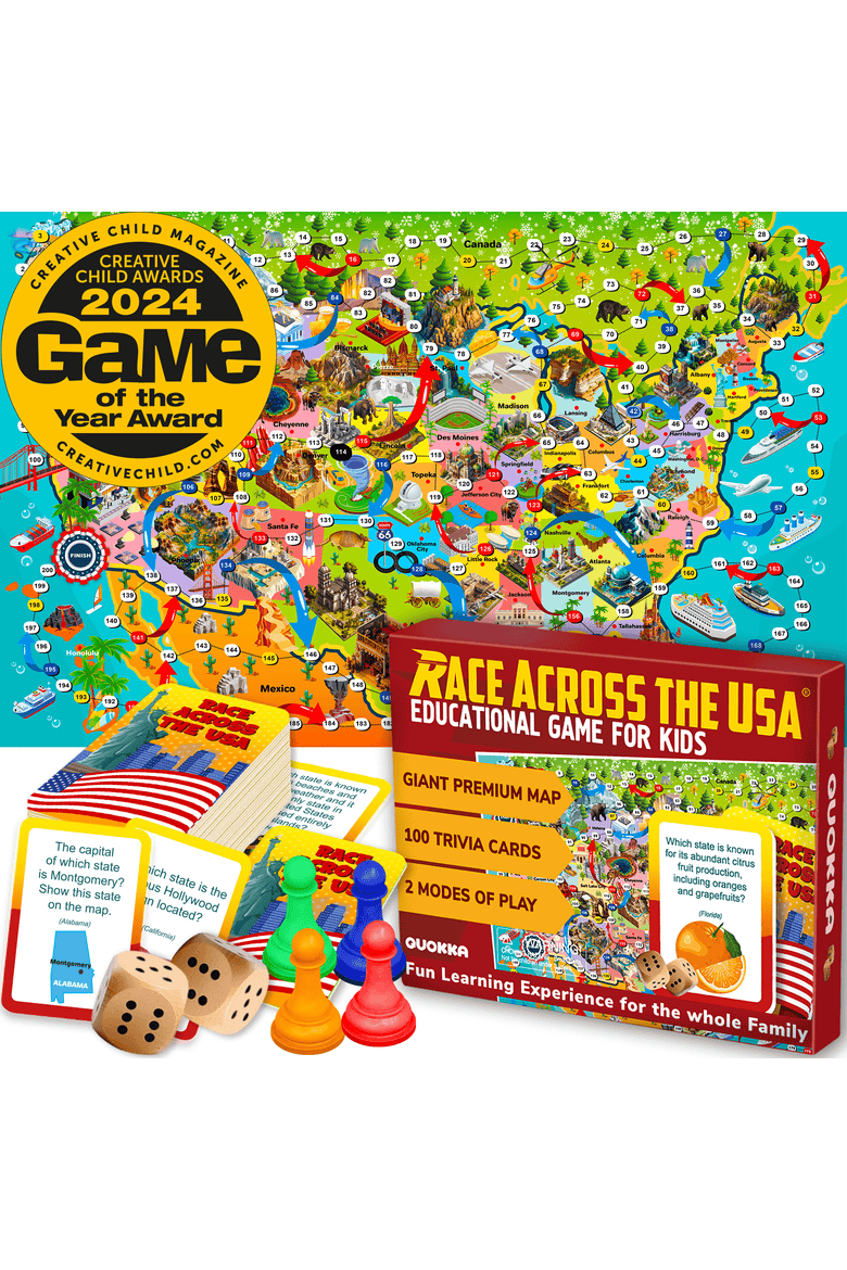Educational Board Games for Kids and Families, Main, color, USA Game