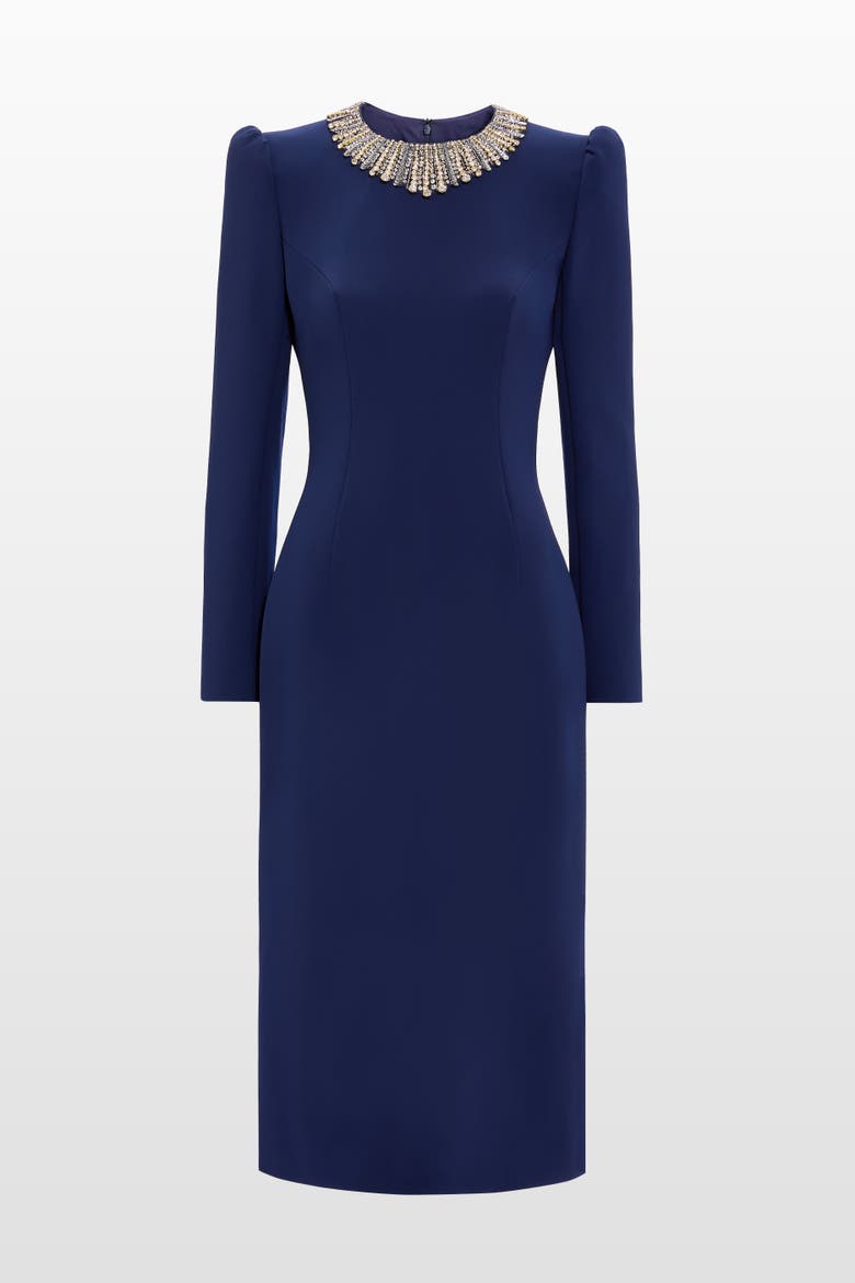 Cora Long-Sleeve Midi Dress, Main, color, Midnight Kiss