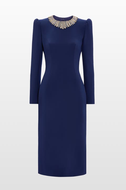 Cora Long-Sleeve Midi Dress