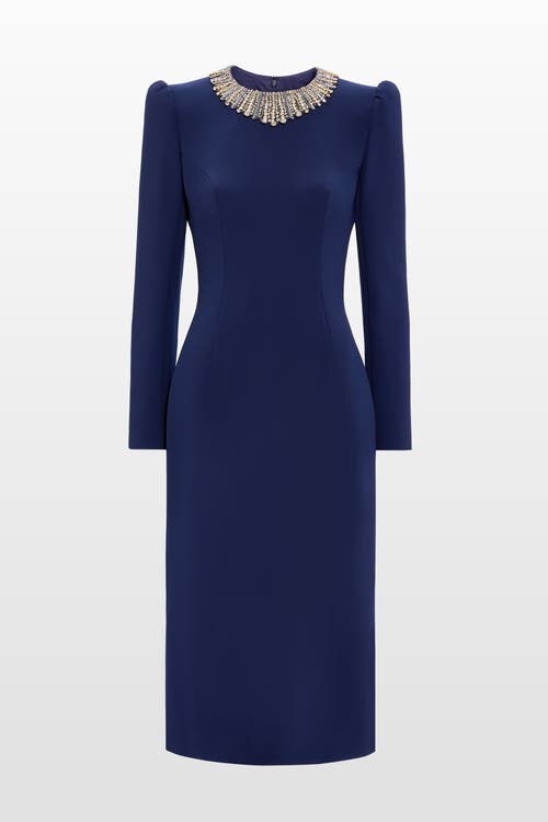 Jenny Packham Cora Embellished Midi Dress In Blue