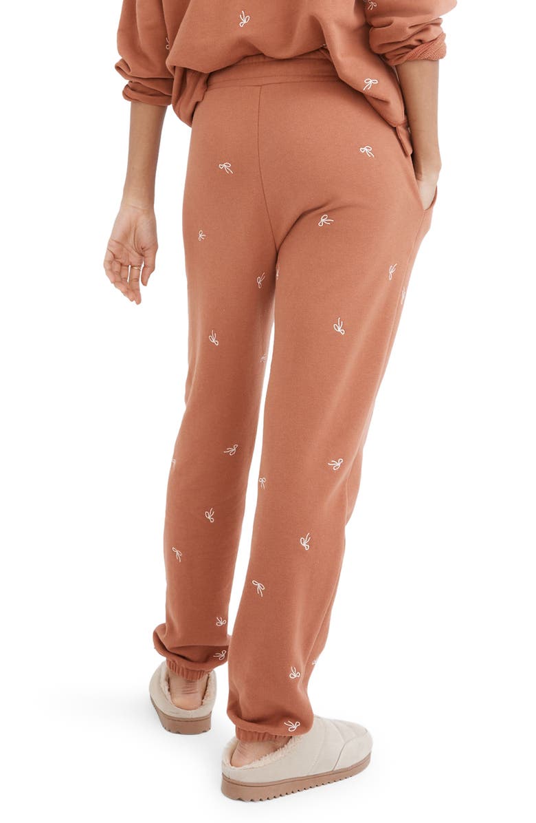Madewell Bow Embroidered Retro Resourced Cotton Sweatpants, Alternate, color,