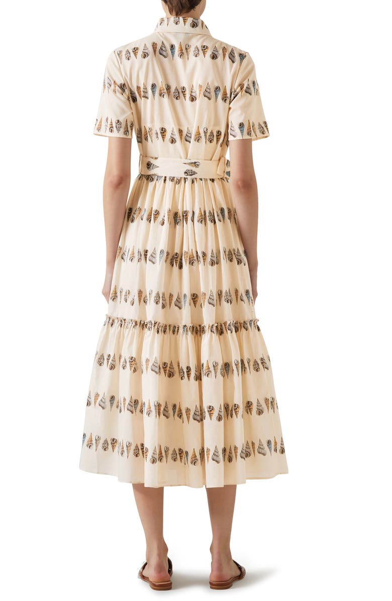 LK Bennett Bella Belted Cotton Voile Maxi Shirtdress, Alternate, color, 