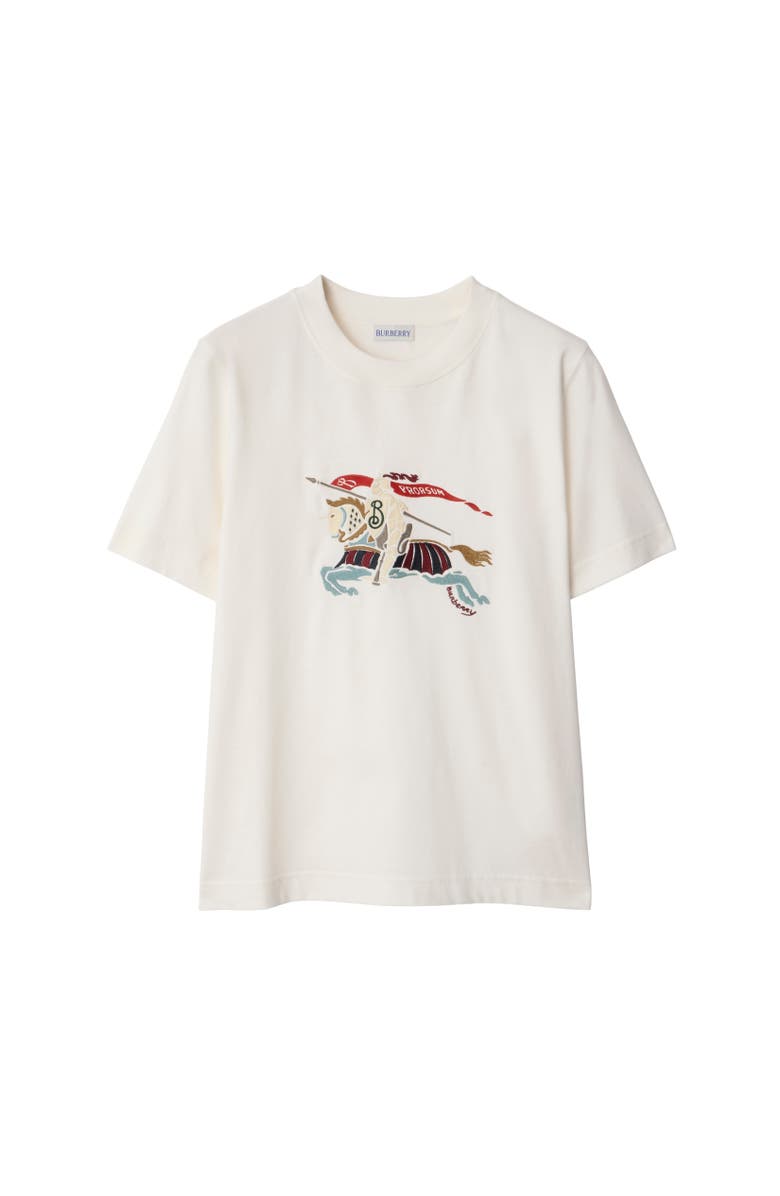 Burberry Knight Cotton T-shirt, Alternate, color, Chalk White