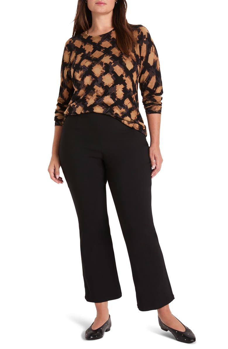 NIC+ZOE Glowy Check Cotton Blend Sweater, Alternate, color, Neutral Multi