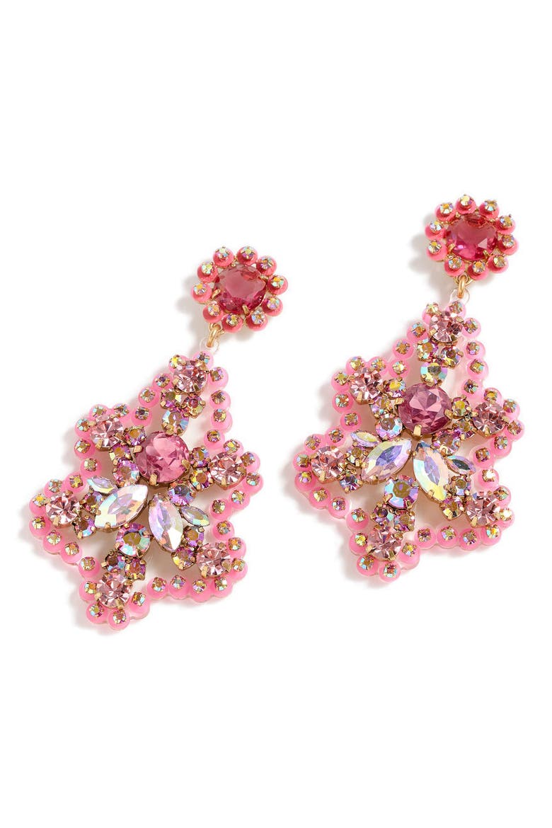 Crystal Statement Earrings, Main, color, NEON PETAL