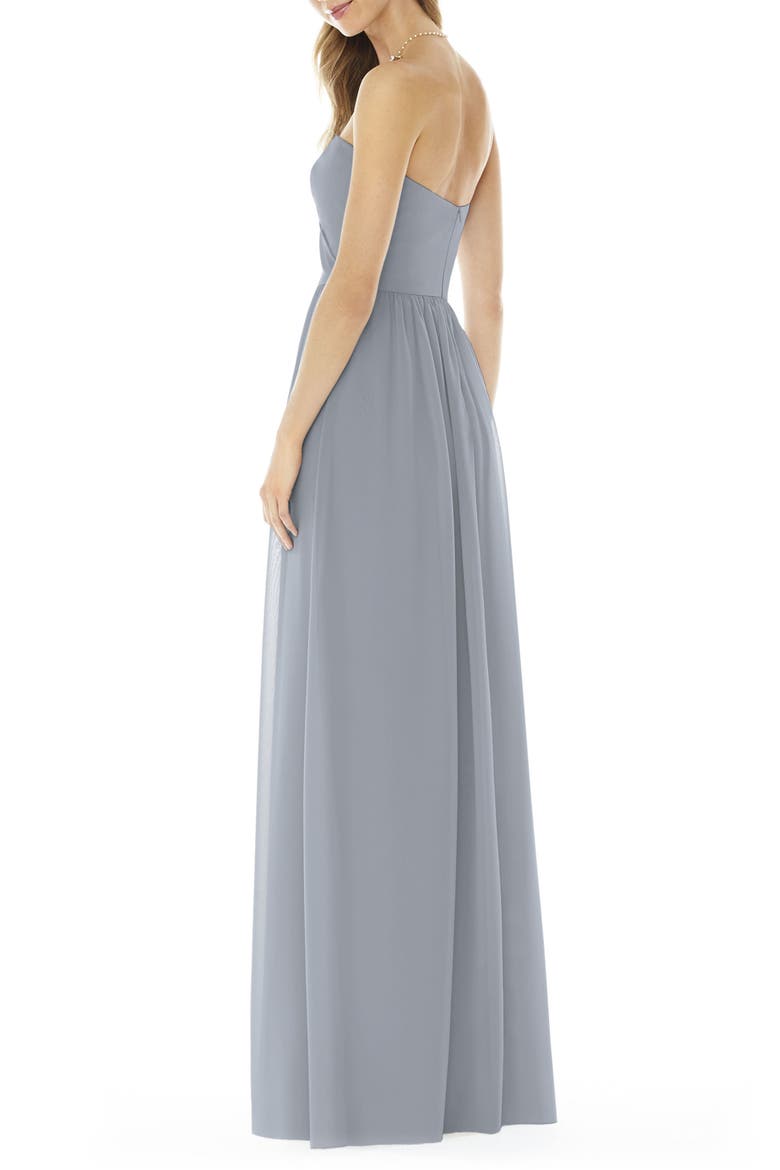 Strapless Georgette A-Line Gown, Alternate, color, PLATINUM
