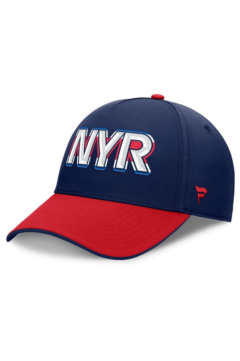 Men's Fanatics Navy/Red New York Rangers Authentic Pro Rink Team Code Flex Hat, Main, color, Navy