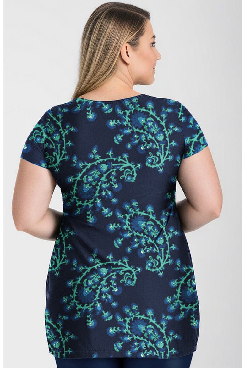 Plus Size Anna Swim Tunic, Alternate, color, Barbados Blue