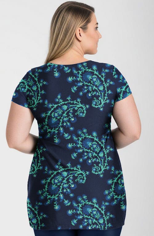 Calypsa Plus Size Anna Swim Tunic In Blue