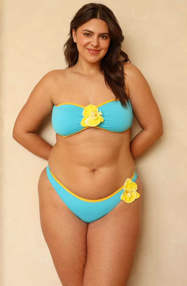 Dippin Daisys Bloom Super Cheeky Bikini Bottom, Alternate, color, Razzle Blue