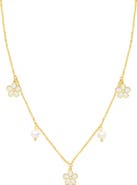 Lily Nily Flower & Pearl Charm Necklace
