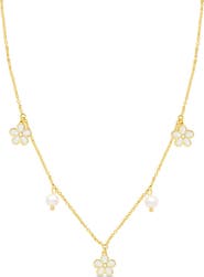 Lily Nily Flower & Pearl Charm Necklace
