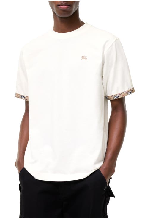 Check Trim Cotton T-shirt