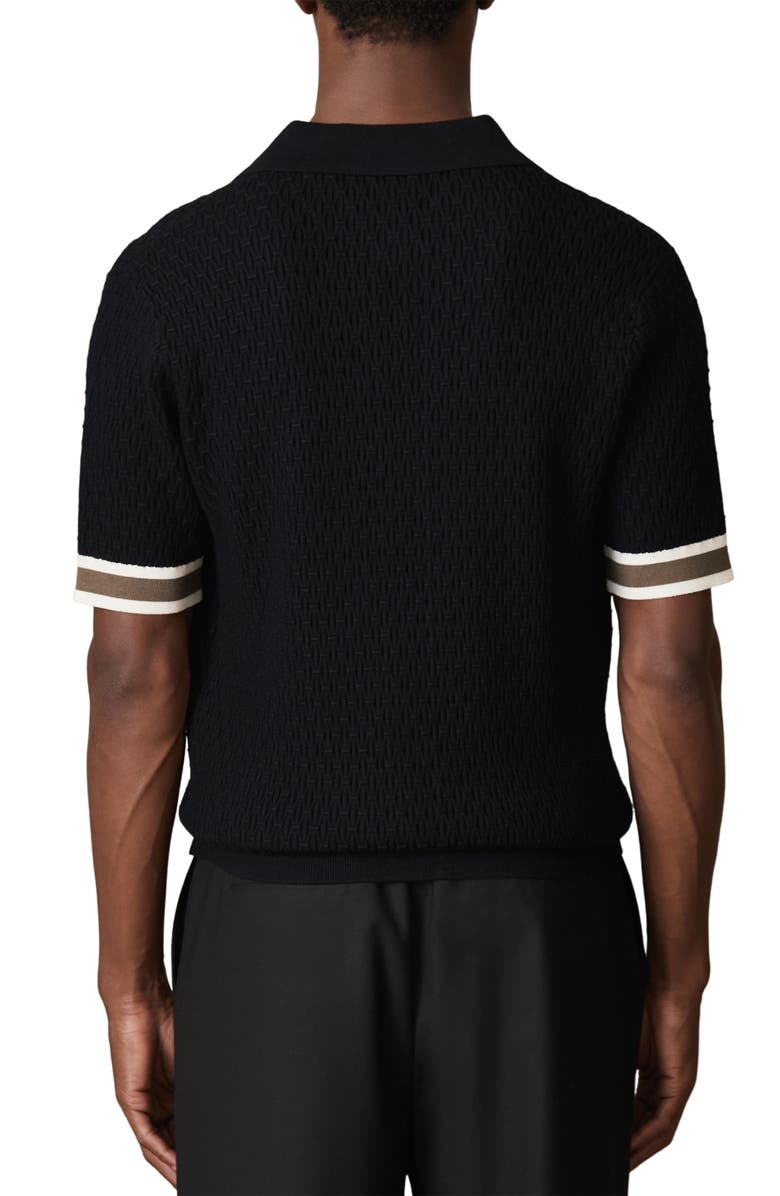 Reiss x Ché Silva Knit Short Sleeve Button-Up Shirt, Alternate, color, 