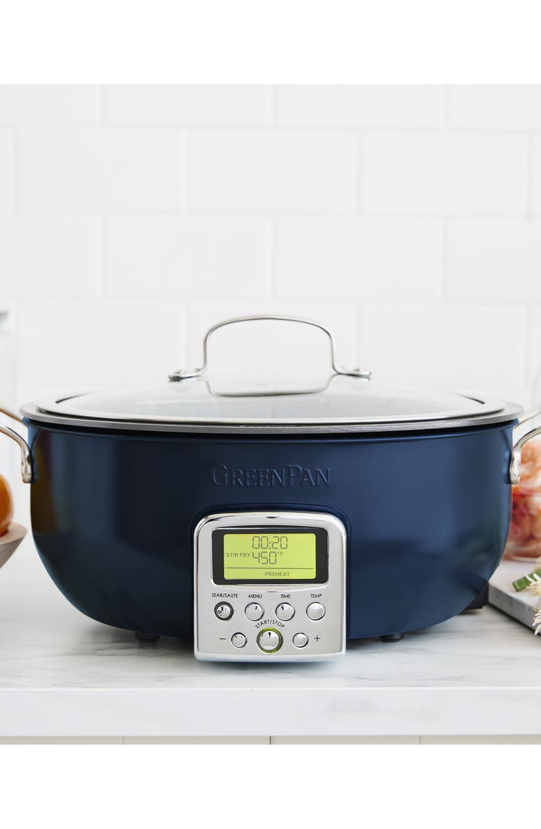 GreenPan Elite 6-Quart Essential Smart Skillet, Alternate, color, Oxford Blue