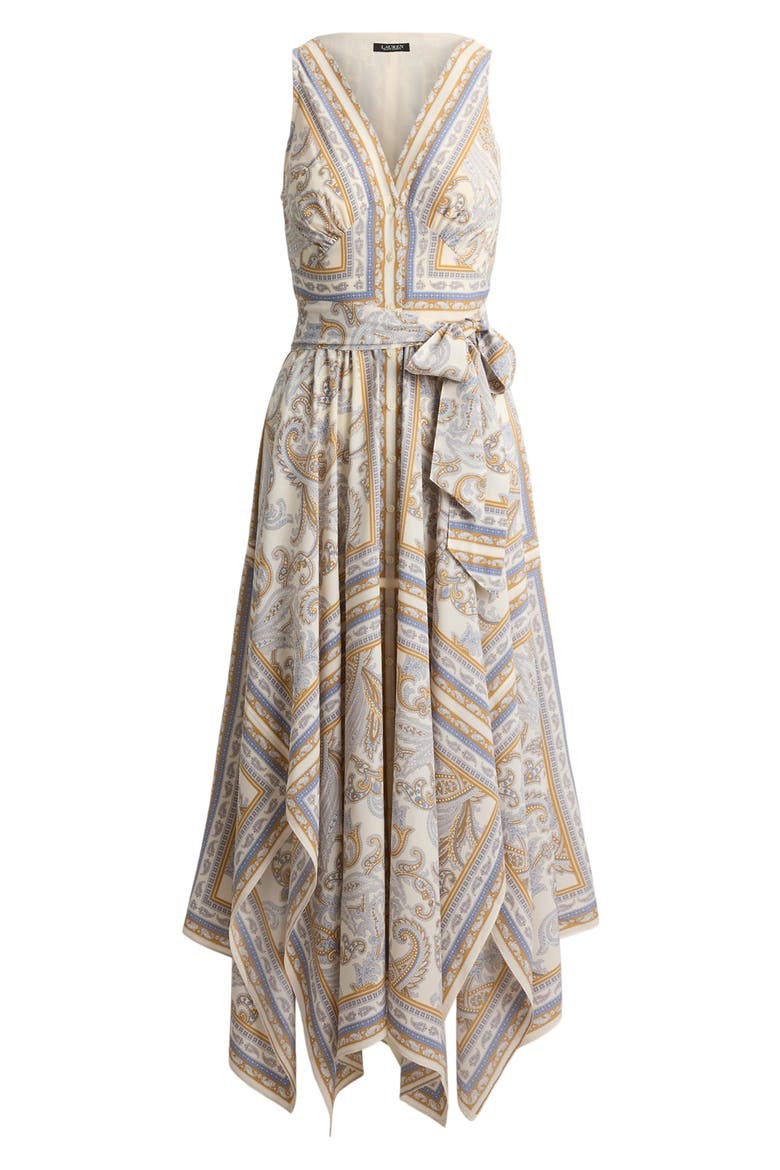 Paisley Print Sleeveless A-Line Dress, Alternate, color, CREAM/ MULTI