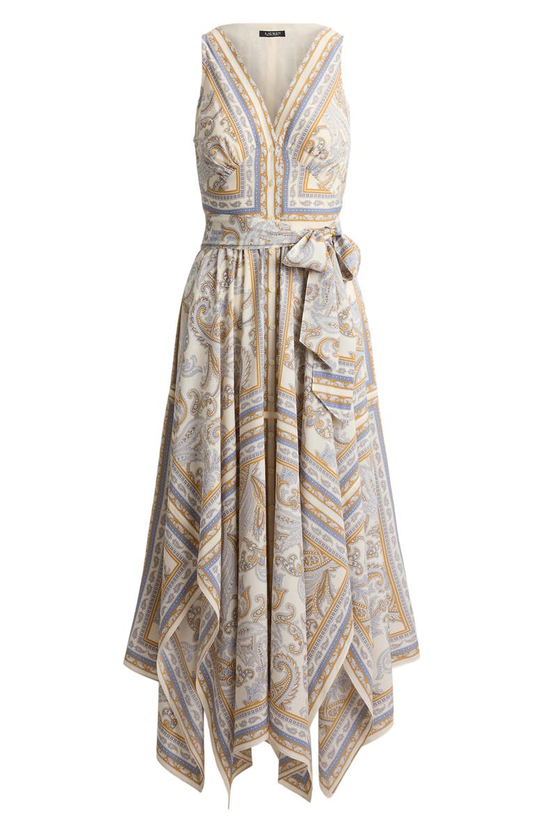 Lauren Ralph Lauren Paisley Print Sleeveless A-Line Dress, Alternate, color, Cream/ Multi