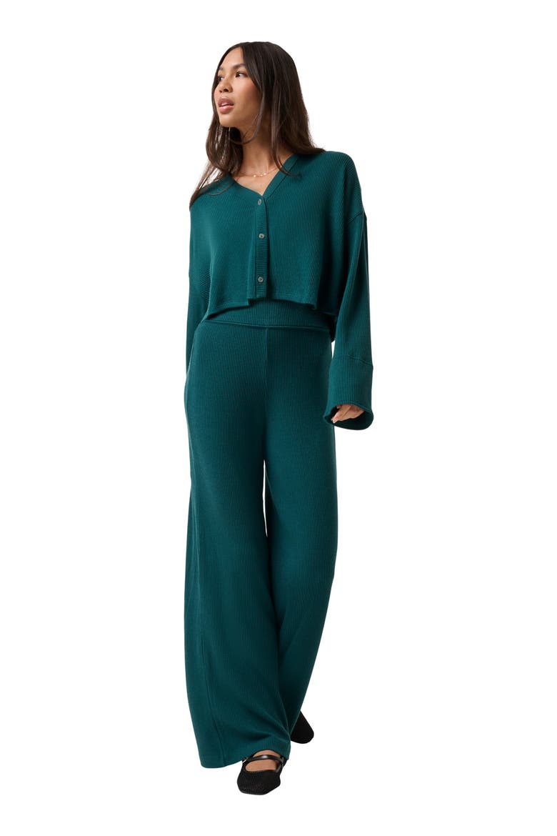 Evening Retreat Cardigan, Alternate, color, DARK SEA
