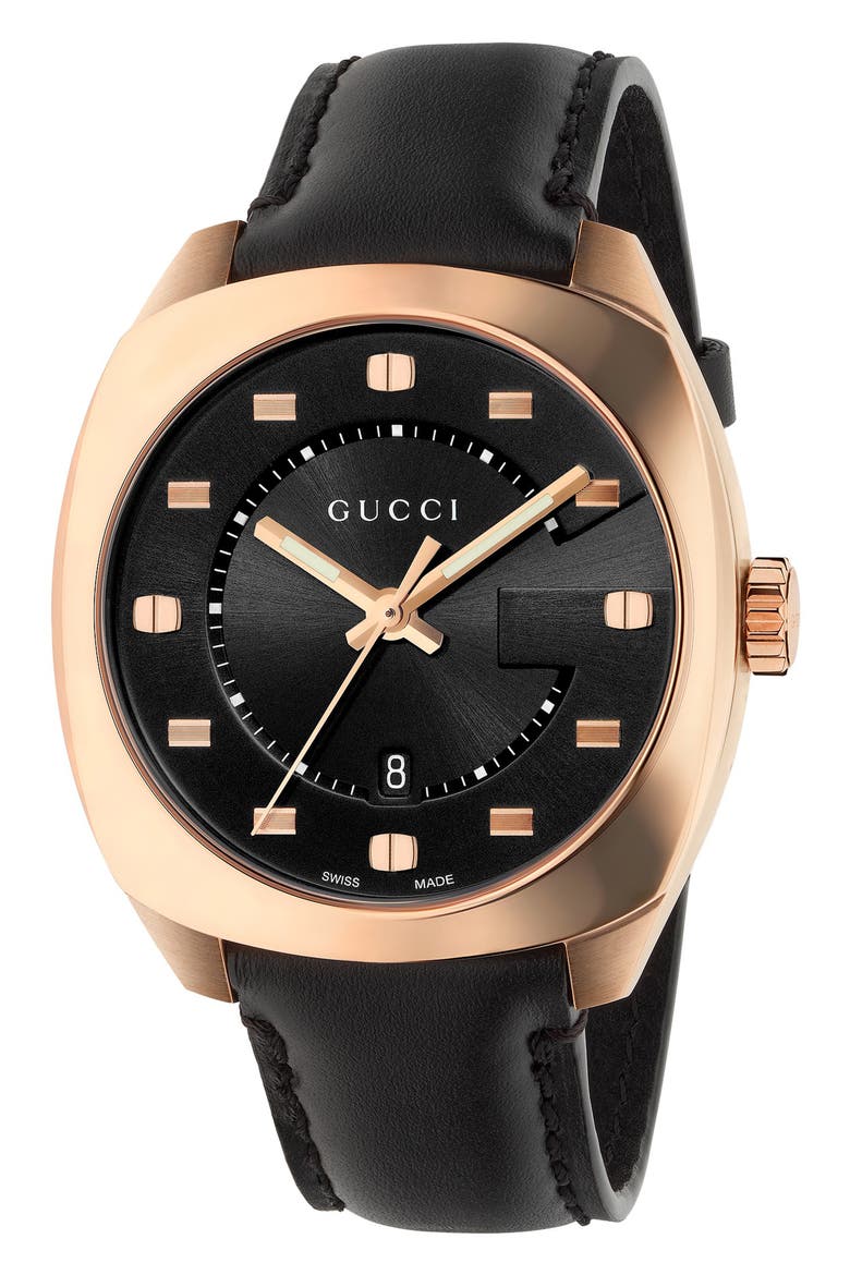 Leather Strap Watch, 41mm, Main, color, NO COLOR