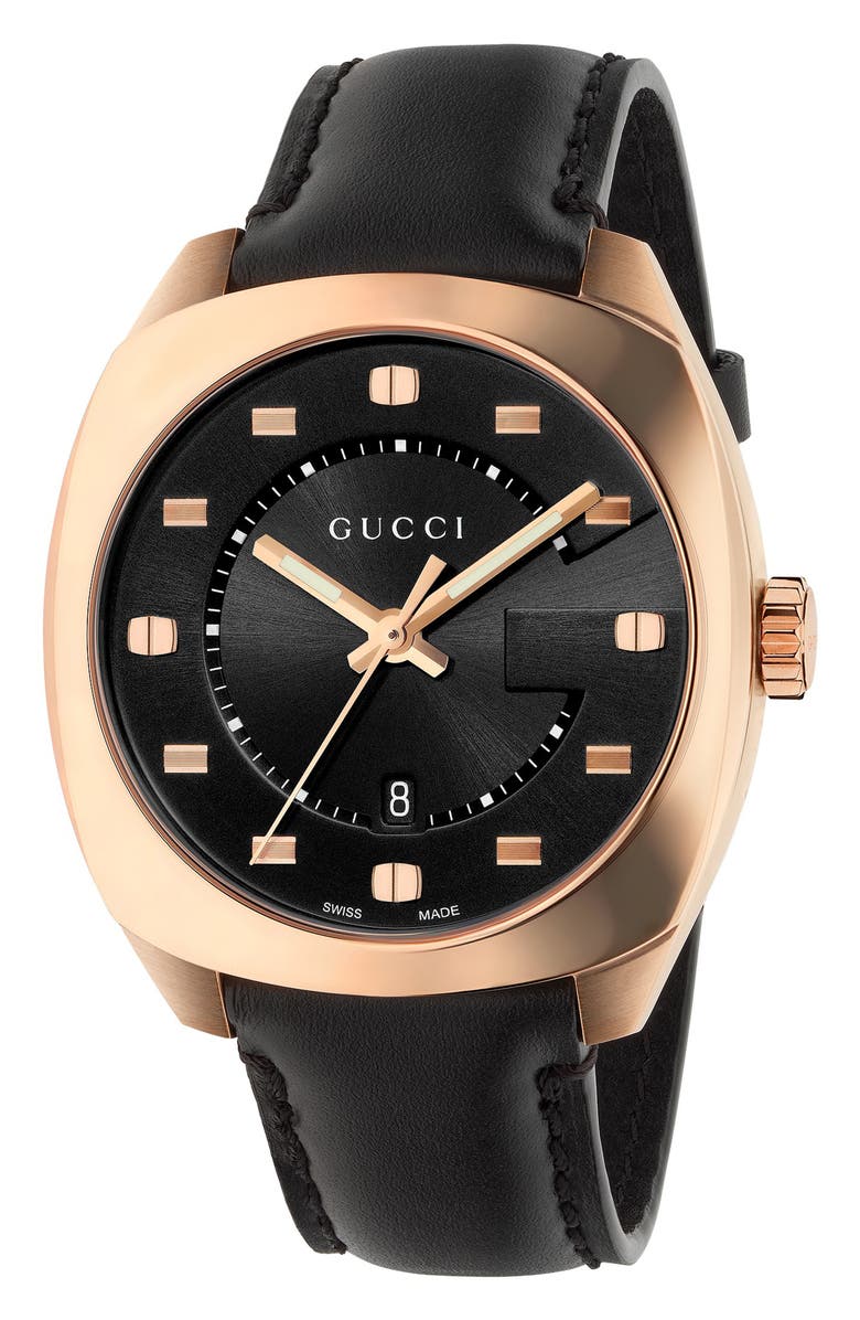 Gucci Leather Strap Watch, 41mm, Main, color,