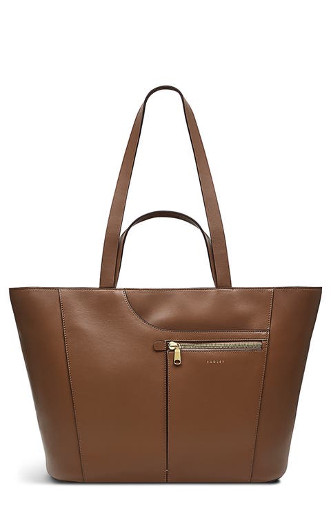 Pockets Icon Zip Leather Tote Bag