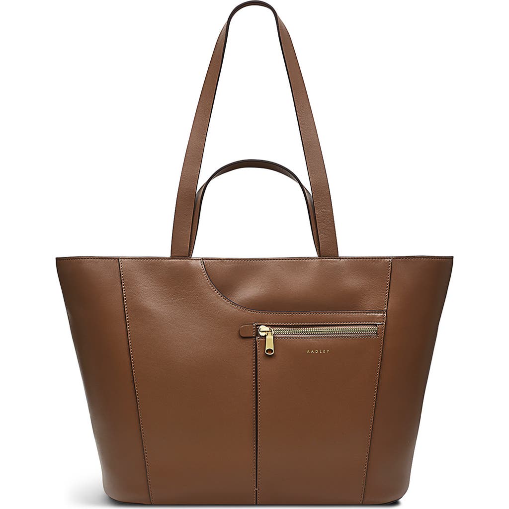 Radley Pockets Icon Zip Leather Tote Bag In Saddle
