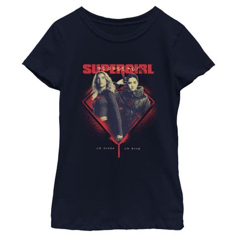 Girl's Supergirl Kara and Ruthye Logo  Graphic T-Shirt