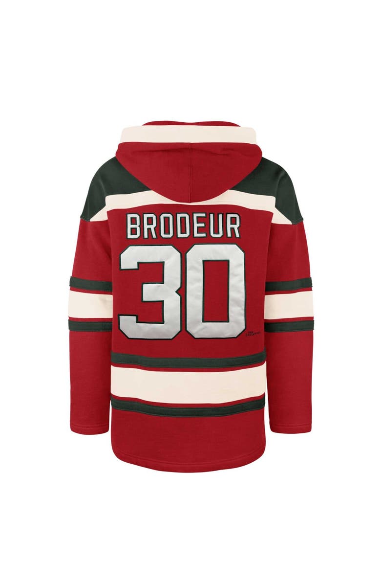 '47 Men's '47 Martin Brodeur Red New Jersey Devils Retired Player Name & Number Lacer Pullover Hoodie, Alternate, color, Red