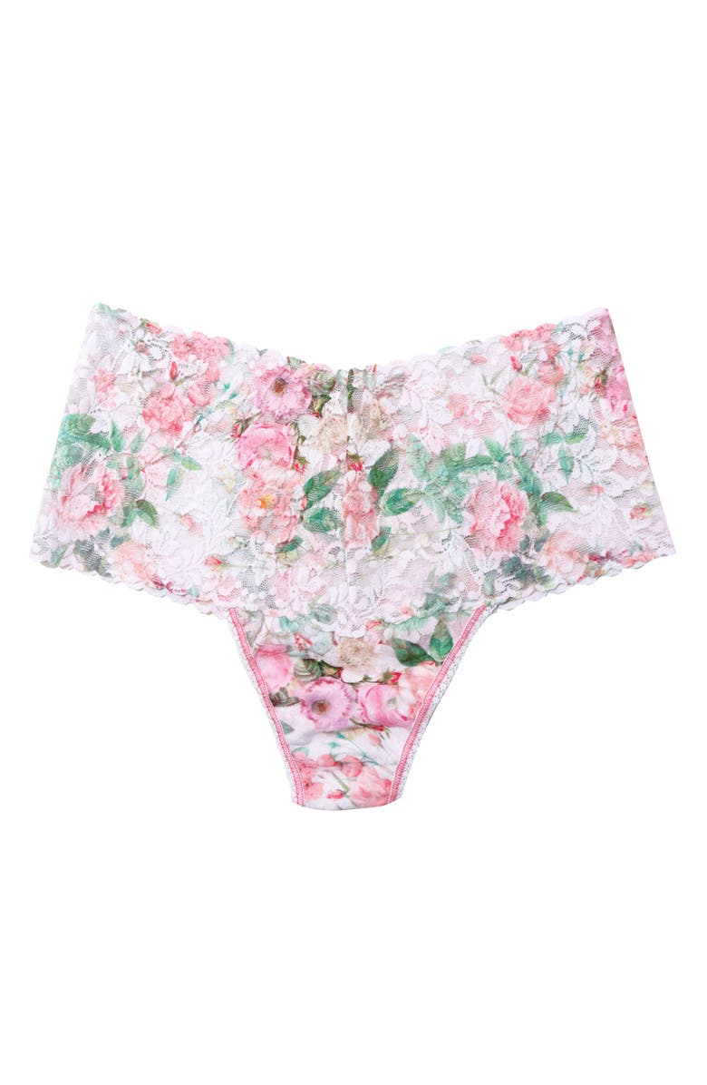 Hanky Panky Print High Waist Retro Thong, Alternate, color, Rococo Rose