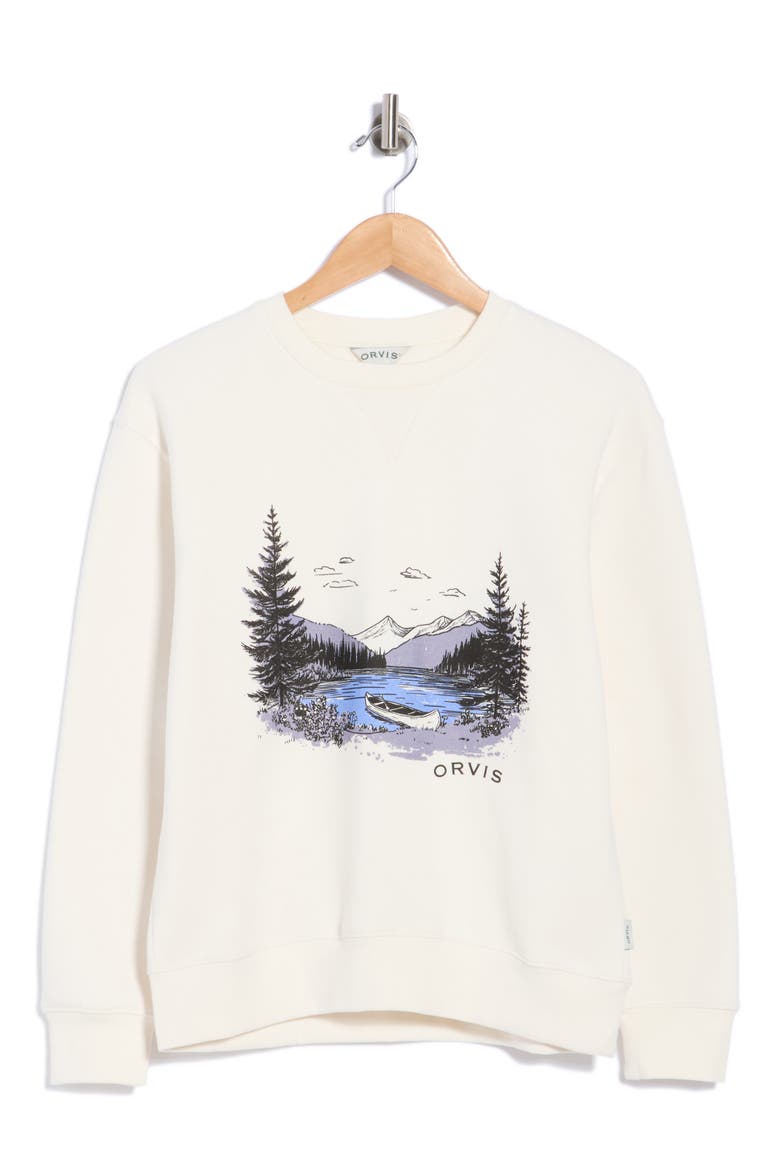 Summit Graphic Sweatshirt, Main, color, COCONUT MILK CANOE SCENE