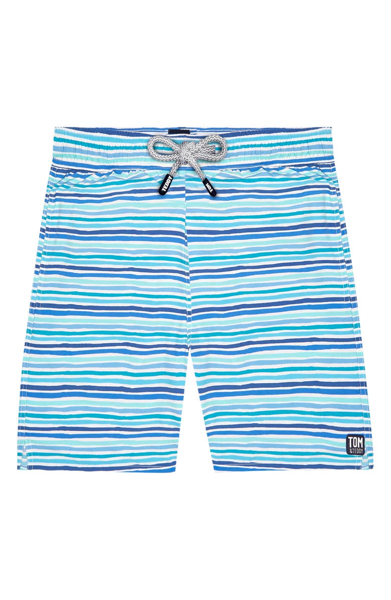 Tom & Teddy Stripe Swim Trunks, Alternate, color,