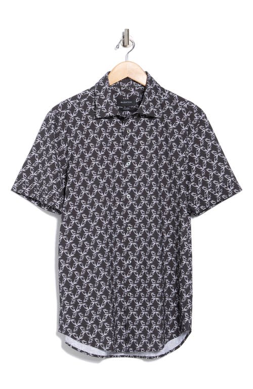 Bugatchi Stretch Cotton Button-up Shirt In Black