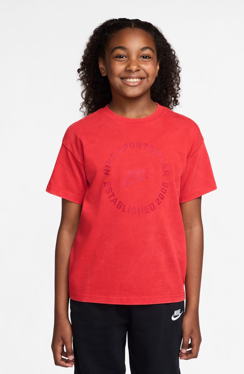 Nike Kids' Sportswear Logo Graphic T-Shirt, Main, color, Light Crimson